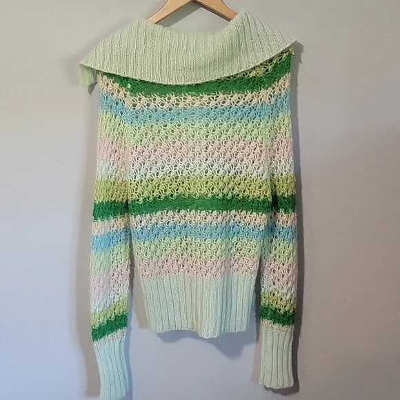 Womens Free People green, blue, pink, button down sweater in size small - Picture 3 of 7